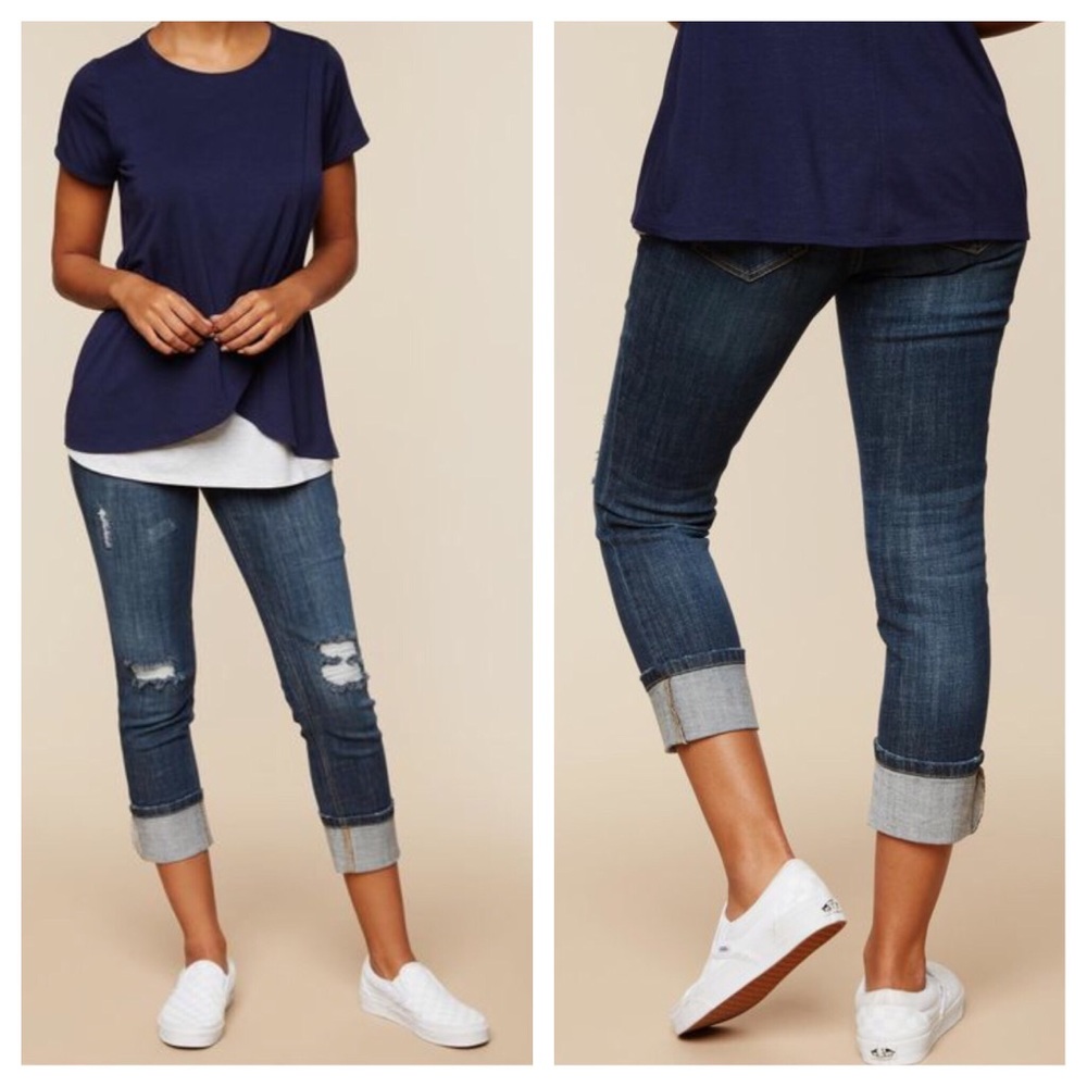 Motherhood Maternity • S • Post Pregnancy Compression Bounce Back Crop Jeans